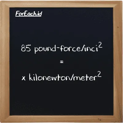 Contoh konversi pound-force/inci<sup>2</sup> ke kilonewton/meter<sup>2</sup> (lbf/in<sup>2</sup> ke kN/m<sup>2</sup>)